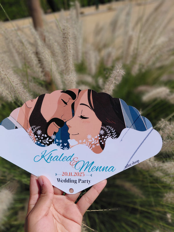 Romantic wedding fan design